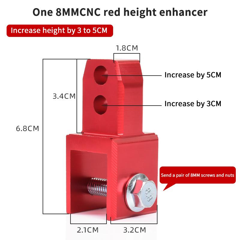 Motorcycle Rear Shock Extender 1/2pcs Motorcycle Front Shock Riser With Screw Front Shock Riser Height Extension Absorber Metal
Motorcycle Rear Shock Extender 1/2pcs Motorcycle Front Shock Riser With Screw Front Shock Riser Height Extension Absorber Metal