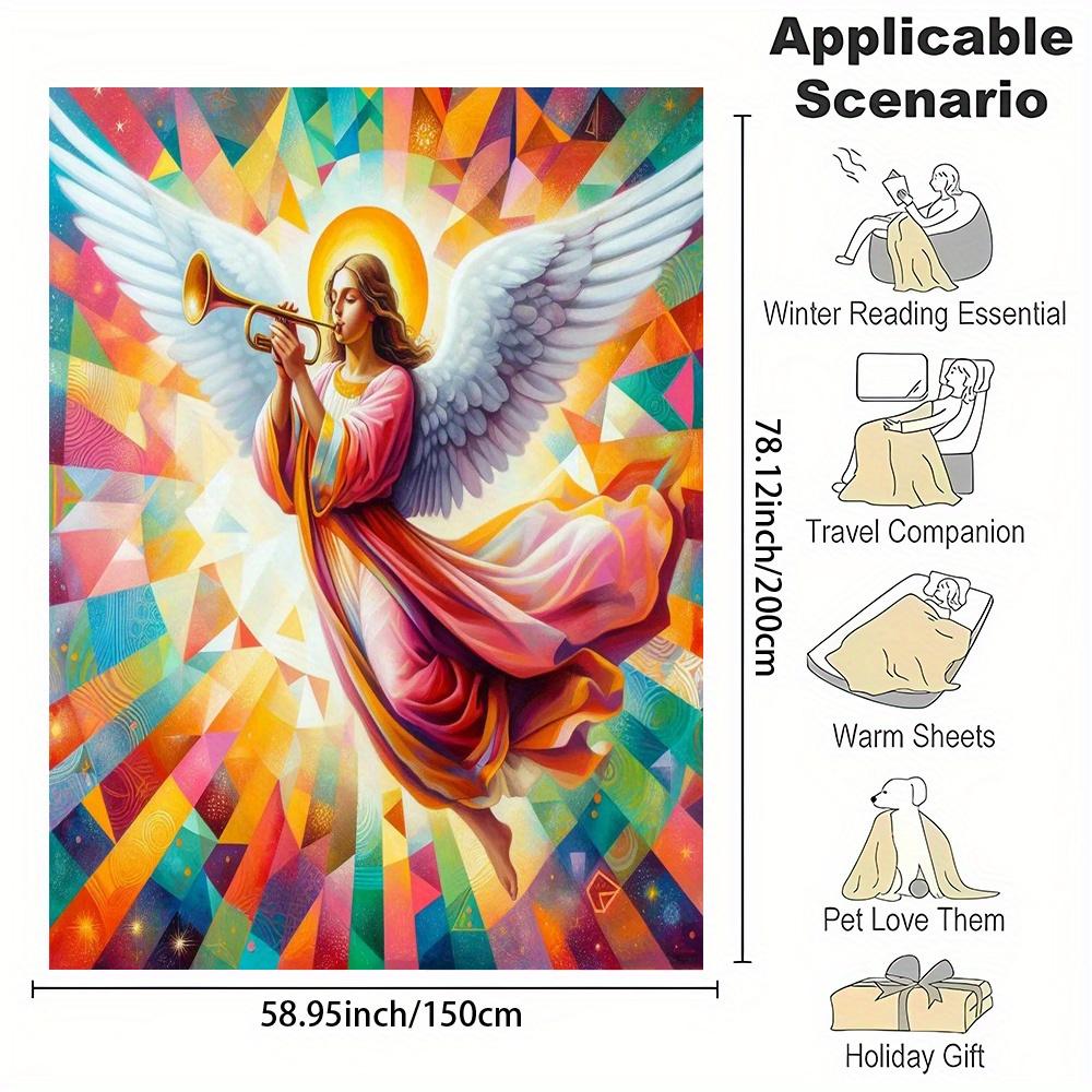 Colorful Angel Playing Trumpet Throw Blanket Religious Art Design for Living Room Decor Gift for Her SpiritualHomeStyle 70x100cm28x39in
Colorful Angel Playing Trumpet Throw Blanket Religious Art Design for Living Room Decor Gift for Her SpiritualHomeStyle 70x100cm28x39in