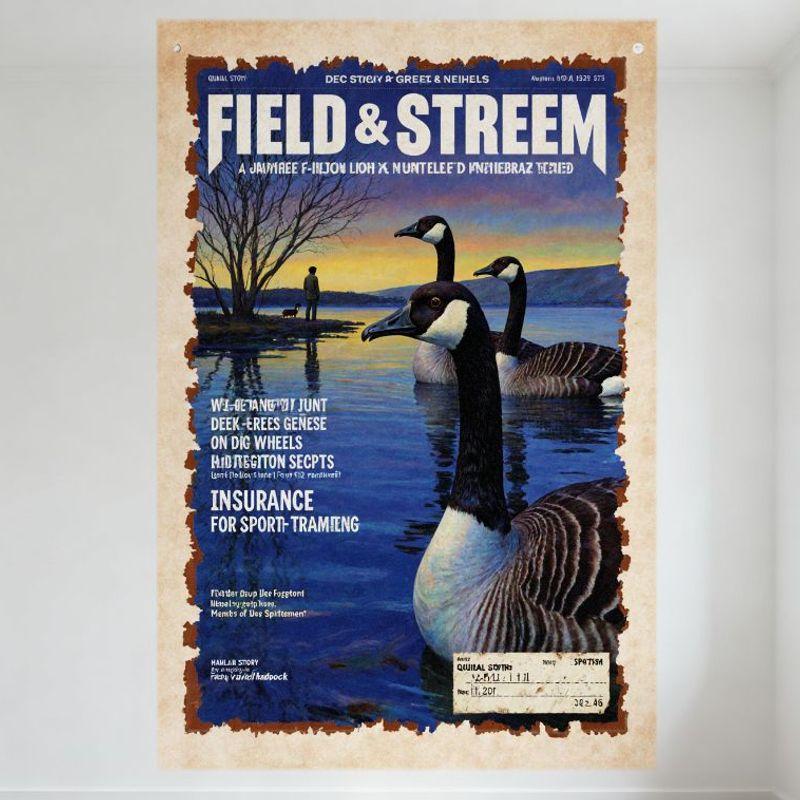 Vintage Field & Stream Magazine Cover Tin Sign, Canada Geese Lake Sunset Illustration, Outdoor Sports Wall Decor for Bar Pub Hom 20x30cm(7.8x11.8inch)
Vintage Field & Stream Magazine Cover Tin Sign, Canada Geese Lake Sunset Illustration, Outdoor Sports Wall Decor for Bar Pub Hom 20x30cm(7.8x11.8inch)