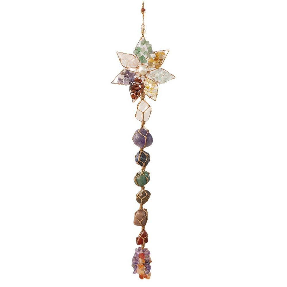 Colorful Natural Stone Seven-Color Crystal Hanging Decor Hand-Woven Lotus Dream Catcher Ornament Type A
Colorful Natural Stone Seven-Color Crystal Hanging Decor Hand-Woven Lotus Dream Catcher Ornament Type A