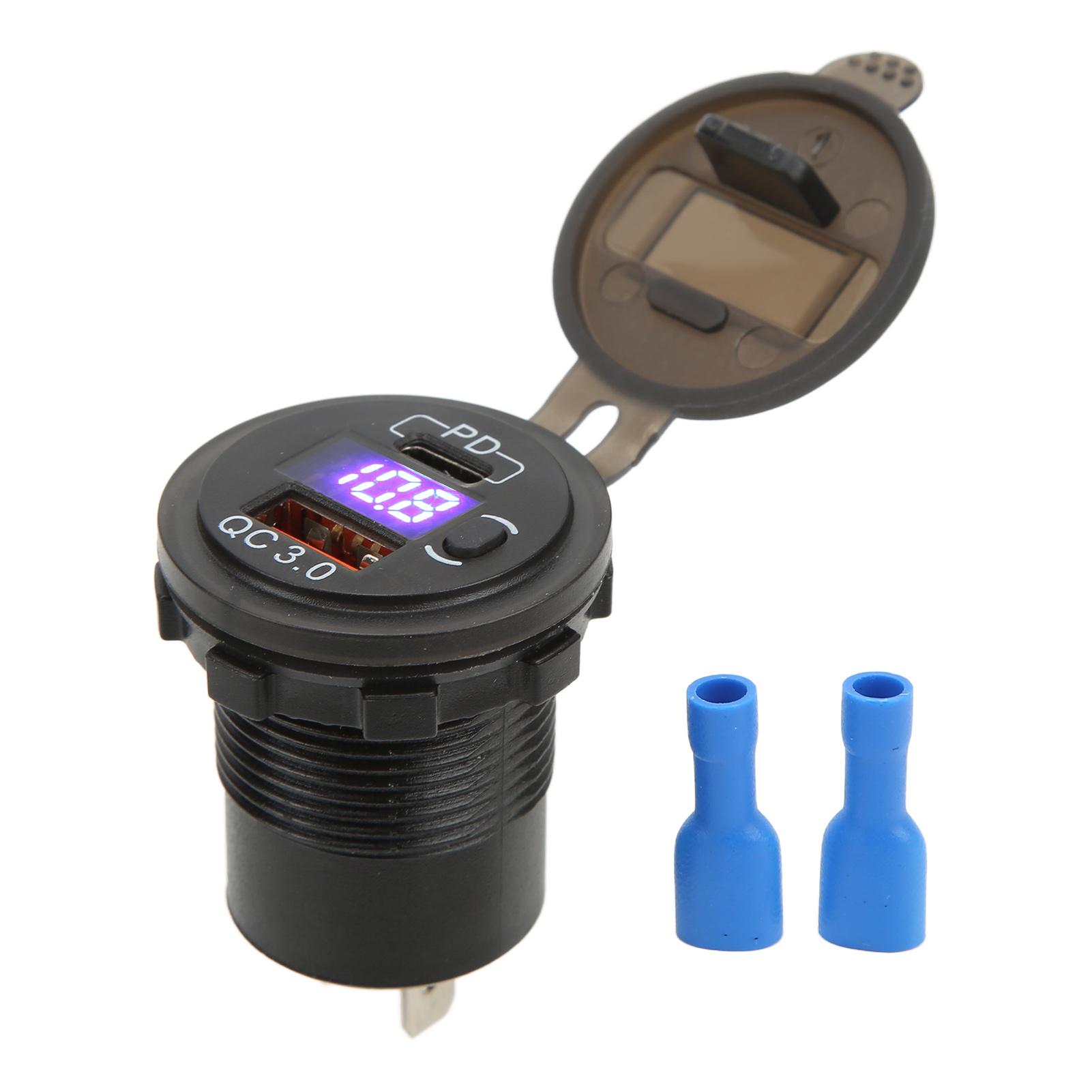 Black Universal Dual USB Charger Socket PD QC3.0 Fast Charging Car Charger Waterproof for
Black Universal Dual USB Charger Socket PD QC3.0 Fast Charging Car Charger Waterproof for