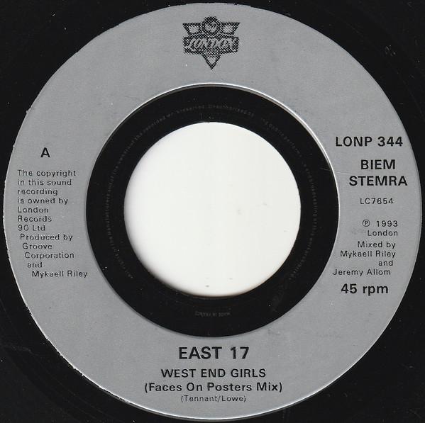 7inch Record EAST 17 West End Girls LONP344 LONDON 1993 UK Dance Electronica Used
7inch Record EAST 17 West End Girls LONP344 LONDON 1993 UK Dance Electronica Used