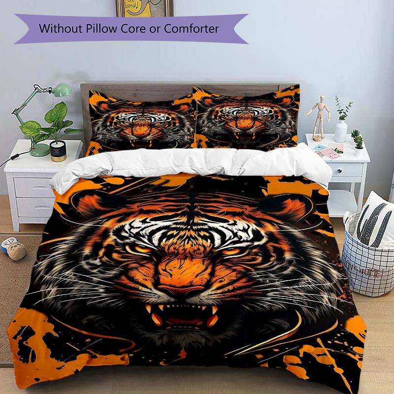 3pcs Creative Roaring Tiger Bedding Set - Includes Quilt Cover and Pillowcases, Suitable for All Seasons, Machine Washable - Ideal Gift for Famil 135x200cm
3pcs Creative Roaring Tiger Bedding Set - Includes Quilt Cover and Pillowcases, Suitable for All Seasons, Machine Washable - Ideal Gift for Famil 135x200cm