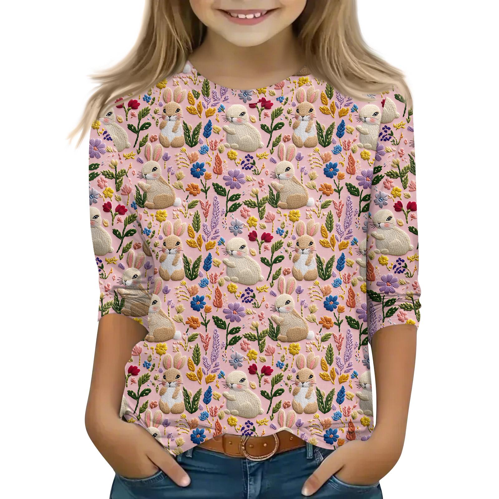 Print Tops For Youth Girls Round Neck 3/4 Sleeves T-Shirts Trendy Tops Outfit Tees 150
Print Tops For Youth Girls Round Neck 3/4 Sleeves T-Shirts Trendy Tops Outfit Tees 150