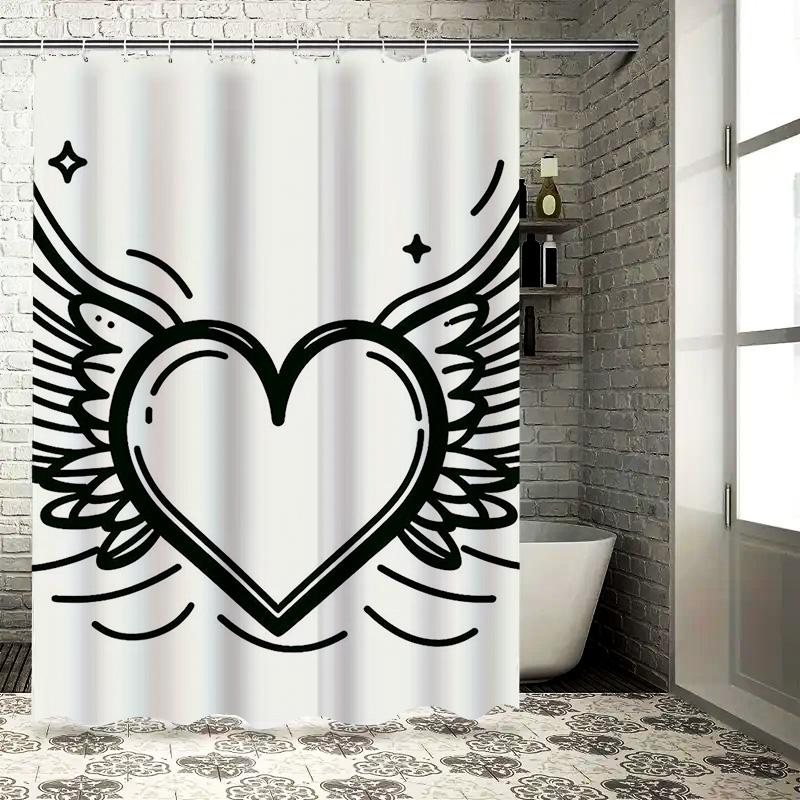 Winged Heart Waterproof Shower Curtain W60H190(CM)-1 Pcs
Winged Heart Waterproof Shower Curtain W60H190(CM)-1 Pcs