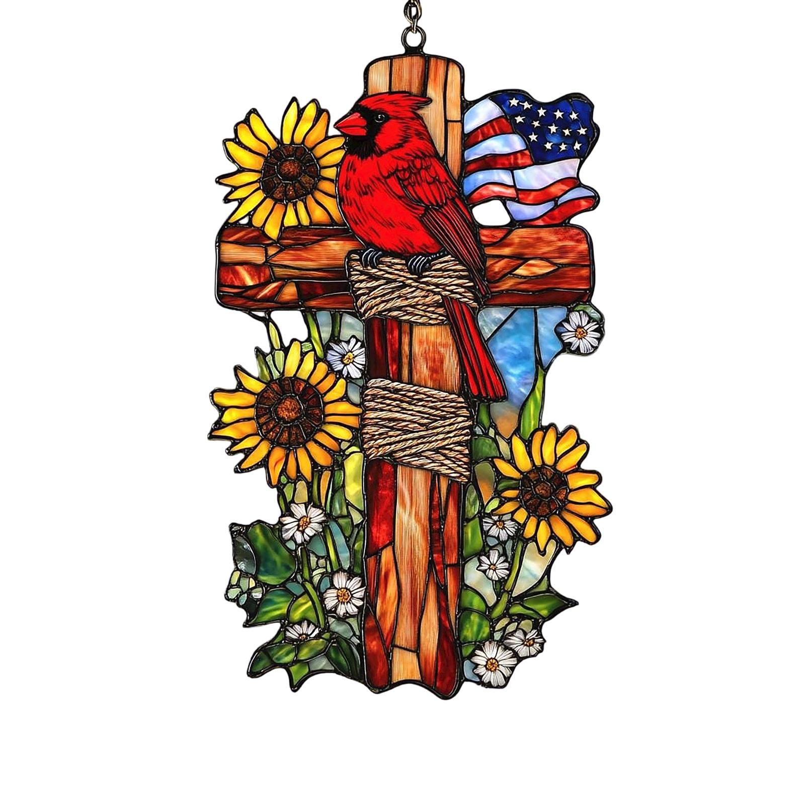 American 0th Anniversary Stained Glass Acrylic Suncatcher, Patriotic Flower Vase Window Hanging Decor One Size
American 0th Anniversary Stained Glass Acrylic Suncatcher, Patriotic Flower Vase Window Hanging Decor One Size