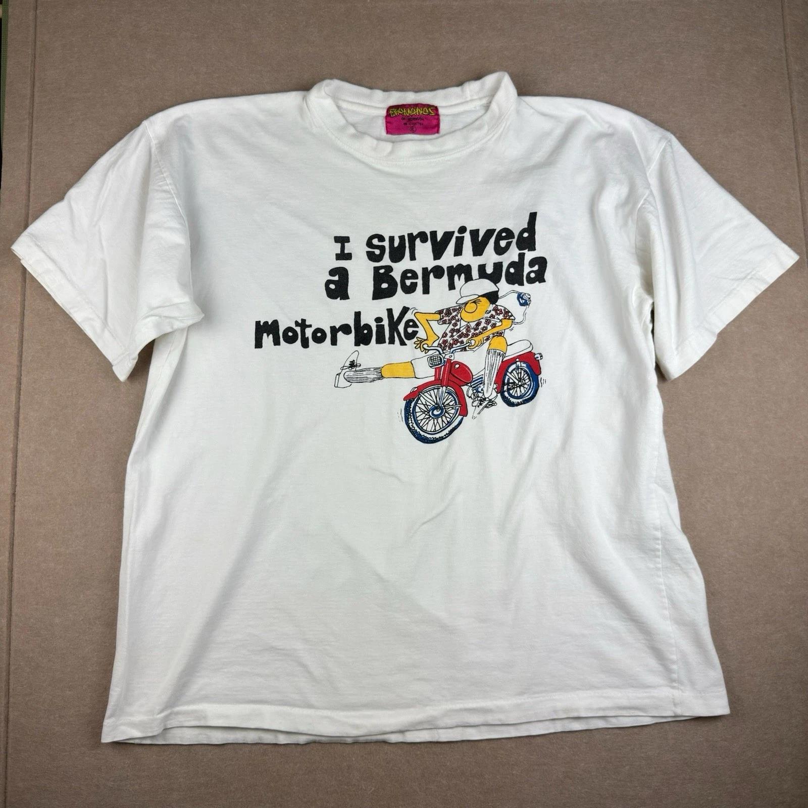 Vintage Bananas Bermuda T-Shirt Men XL White Motorbike Funny Tee Single Stitch L
Vintage Bananas Bermuda T-Shirt Men XL White Motorbike Funny Tee Single Stitch L