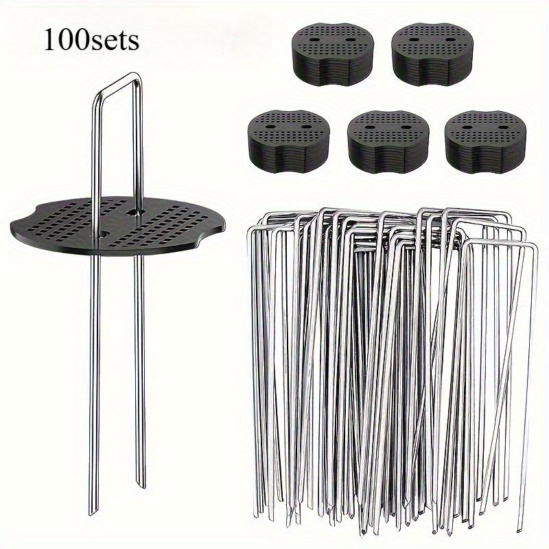 100 Sets Heavy-Duty U-Shaped Zinc Alloy Tent Stakes with Washers - Ideal for Outdoor Tents, Gardening Fabric, Landscape Cloth. Brown
100 Sets Heavy-Duty U-Shaped Zinc Alloy Tent Stakes with Washers - Ideal for Outdoor Tents, Gardening Fabric, Landscape Cloth. Brown