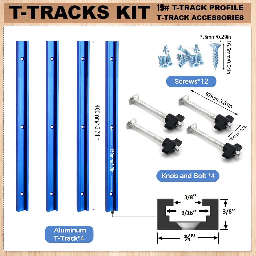 Woodworking 19# T-track Kit and Accessories Aluminum T-tracks Slot Miter Track for Router Table Workbench DIY Crosscut Sled Tool синій
Woodworking 19# T-track Kit and Accessories Aluminum T-tracks Slot Miter Track for Router Table Workbench DIY Crosscut Sled Tool синій