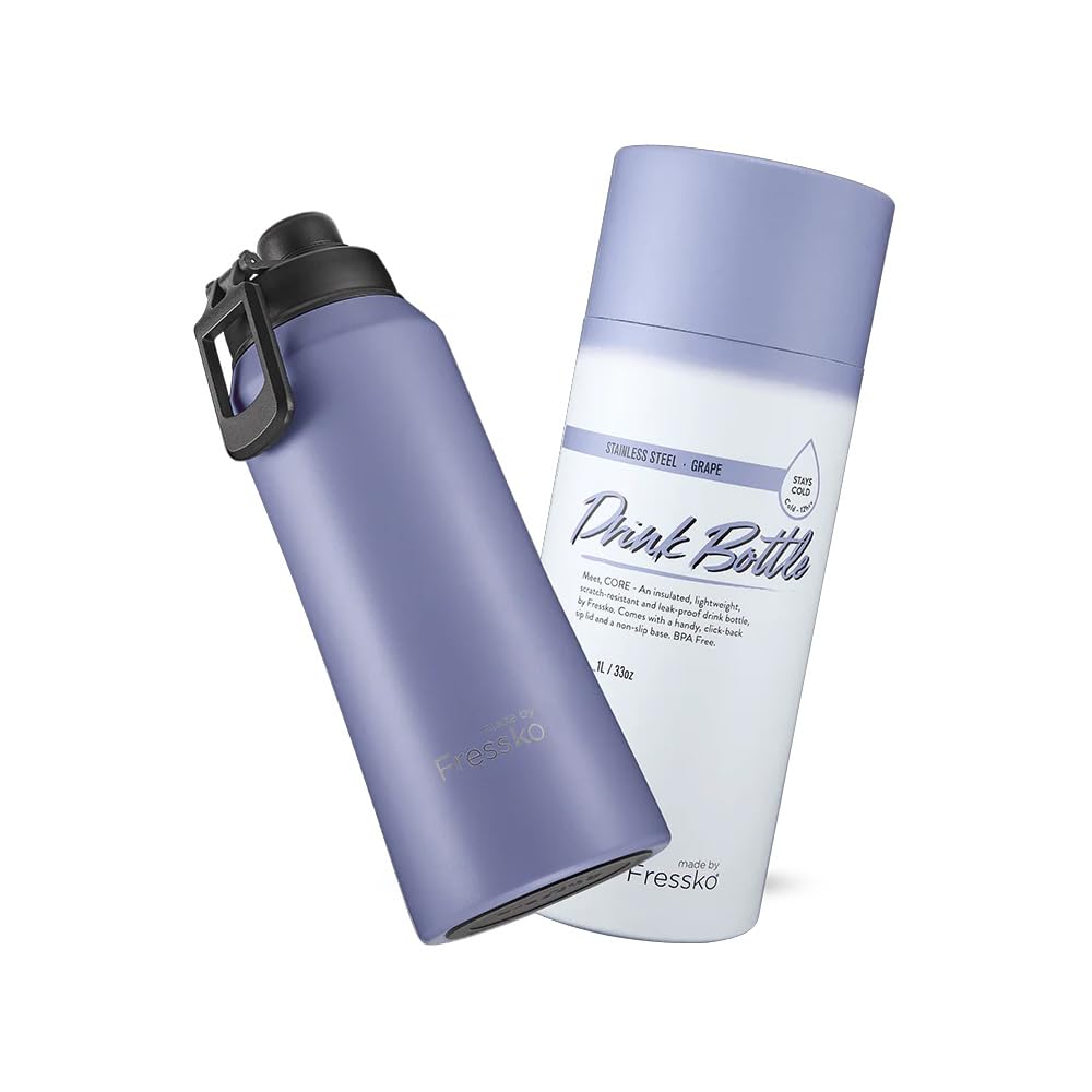 Made by Fressko Core Drink Bottle, Lightweight, Vacuum Insulated, Double Walled, Highly Airtight, 1L 34oz (Grape)
Made by Fressko Core Drink Bottle, Lightweight, Vacuum Insulated, Double Walled, Highly Airtight, 1L 34oz (Grape)