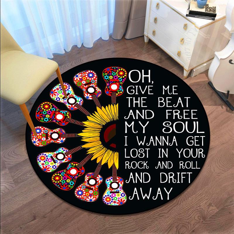 Colorful Guitar Sunflower Round Rug, Vibrant Polyester Carpet with Inspirational Quote for Home Decor Outdoor Camping Mat Diameter 60cm
Colorful Guitar Sunflower Round Rug, Vibrant Polyester Carpet with Inspirational Quote for Home Decor Outdoor Camping Mat Diameter 60cm