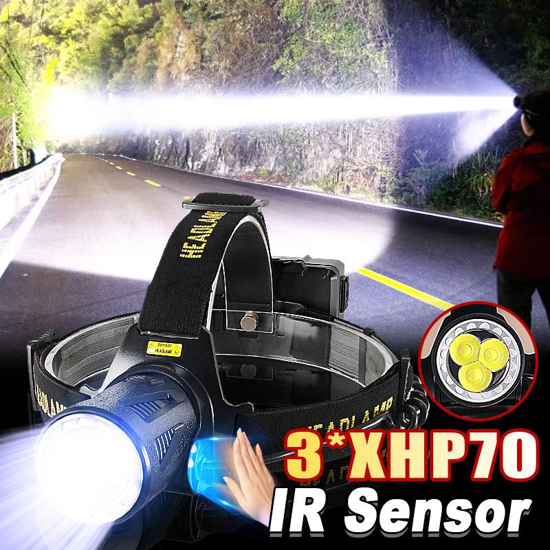 Налобный фонарь с 3 светодиодами XHP70 с ИК-датчиком, 3 режима освещения, налобный фонарь для рыбалки
Налобный фонарь с 3 светодиодами XHP70 с ИК-датчиком, 3 режима освещения, налобный фонарь для рыбалки