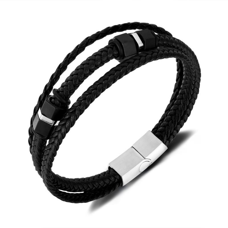 European American Retro Trendy Leather Bracelet Men s Stainless Steel Magnetic Buckle Personalized Hip-hop Multi-layer Woven
European American Retro Trendy Leather Bracelet Men s Stainless Steel Magnetic Buckle Personalized Hip-hop Multi-layer Woven