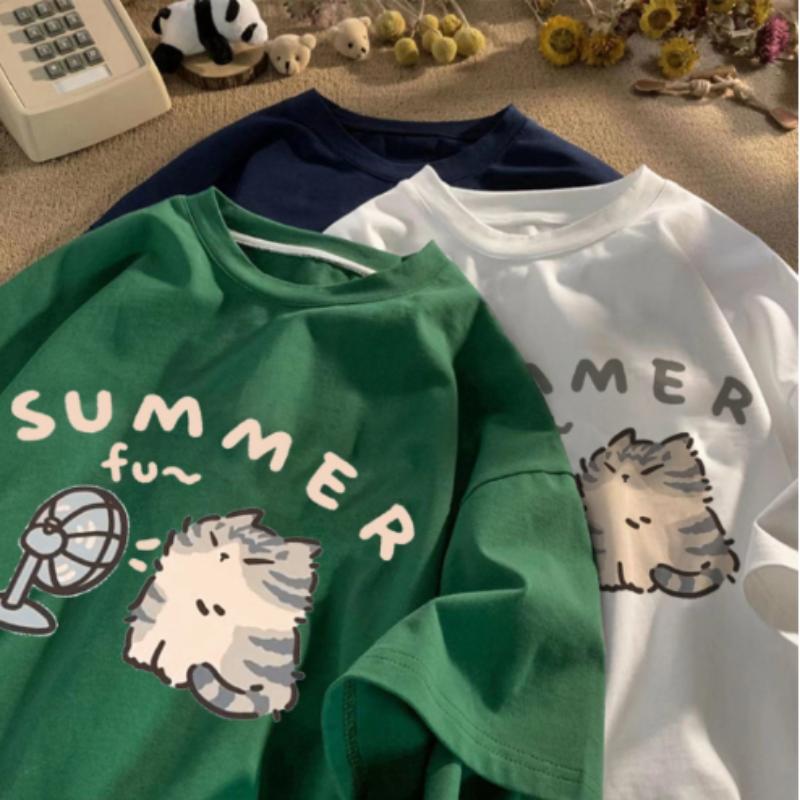 American Street Creative Blow Fan Cat Pure T-shirt for Men and Women Summer Relaxed Short Sleeve Couple Wear INS Top Sense of Design Streetwear XXXL зелений
American Street Creative Blow Fan Cat Pure T-shirt for Men and Women Summer Relaxed Short Sleeve Couple Wear INS Top Sense of Design Streetwear XXXL зелений