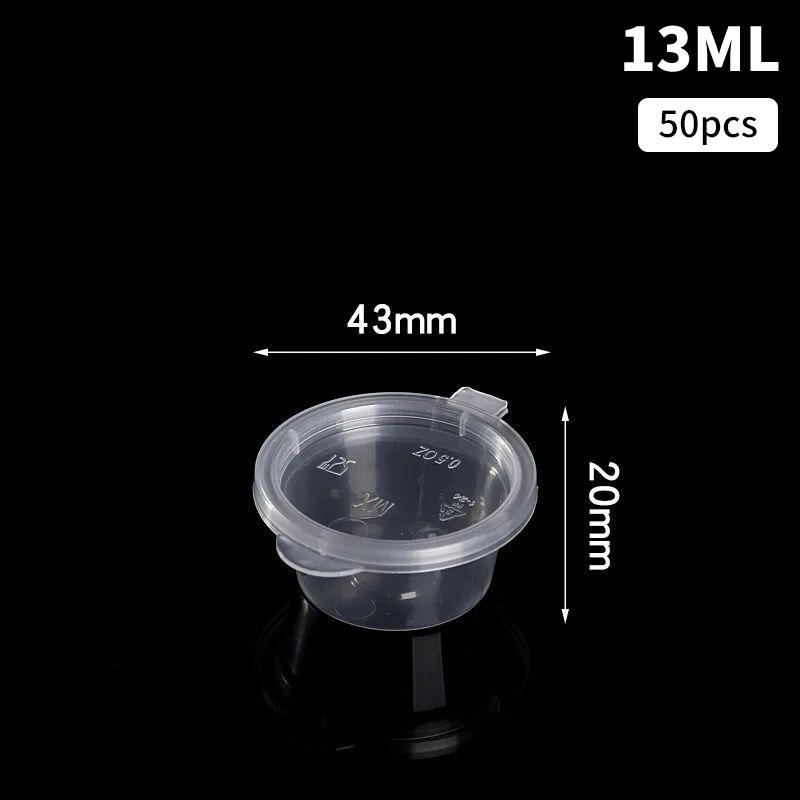 50Pcs 13/25/35/50/75/100/125Ml Disposable Plastic Clear Takeaway Sauce Cup Containers Food Box With Hinged Lids Box Reusable 13ml
50Pcs 13/25/35/50/75/100/125Ml Disposable Plastic Clear Takeaway Sauce Cup Containers Food Box With Hinged Lids Box Reusable 13ml