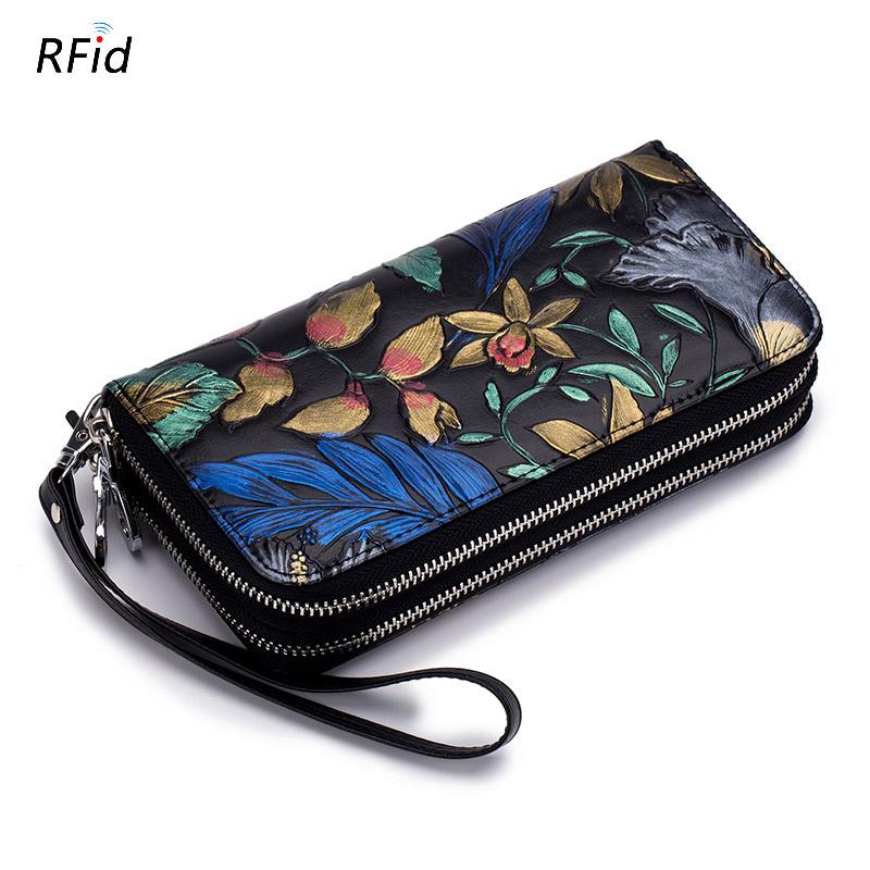 Women Floral Long Wallet Genuine Leather Large Capacity Double Zipper Purse Credit Card Holder Money Bag Rose Flower Clutch
Women Floral Long Wallet Genuine Leather Large Capacity Double Zipper Purse Credit Card Holder Money Bag Rose Flower Clutch