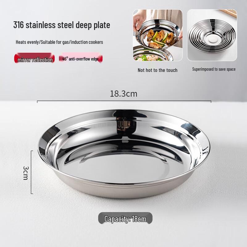CCKO 316 Stainless Steel Anti-Spill Deep Plate
CCKO 316 Stainless Steel Anti-Spill Deep Plate