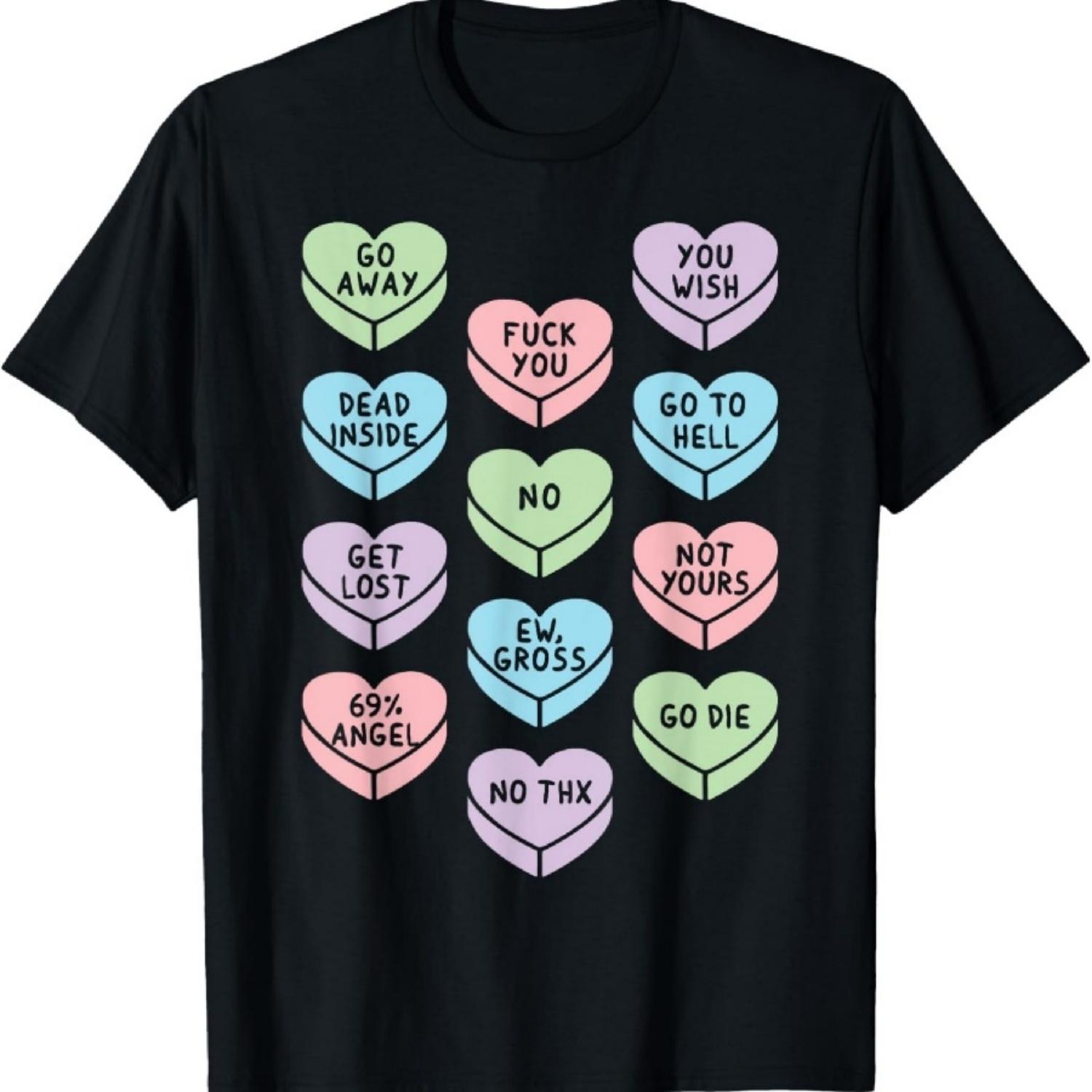Sarcastic Heart Shaped Candy Punk Goth Valentines T-Shirt XXXXXL різнокольоровий
Sarcastic Heart Shaped Candy Punk Goth Valentines T-Shirt XXXXXL різнокольоровий