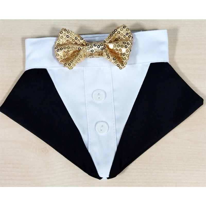 Small Dog Wedding Suit with Gold Collar, Chest & Back Two-Piece Set for Bichon Frise Small
Small Dog Wedding Suit with Gold Collar, Chest & Back Two-Piece Set for Bichon Frise Small
