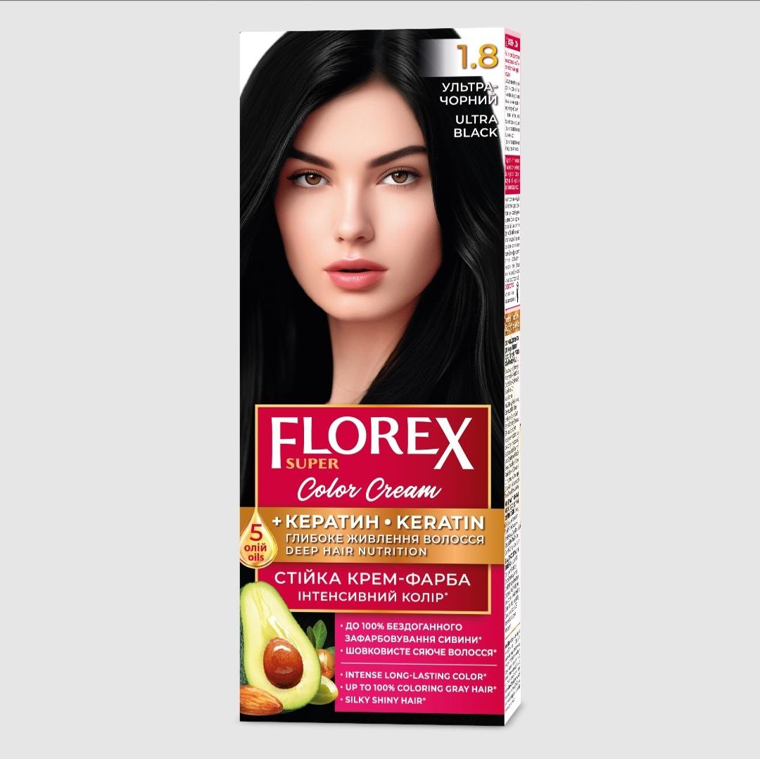 Florex Super перманентний крем-фарба для волосся - Надає вашому волоссю глибоке живлення, Робить ваше волосся м яким і шовковисто-блискучим. Ultra Black 1.8
Florex Super перманентний крем-фарба для волосся - Надає вашому волоссю глибоке живлення, Робить ваше волосся м яким і шовковисто-блискучим. Ultra Black 1.8