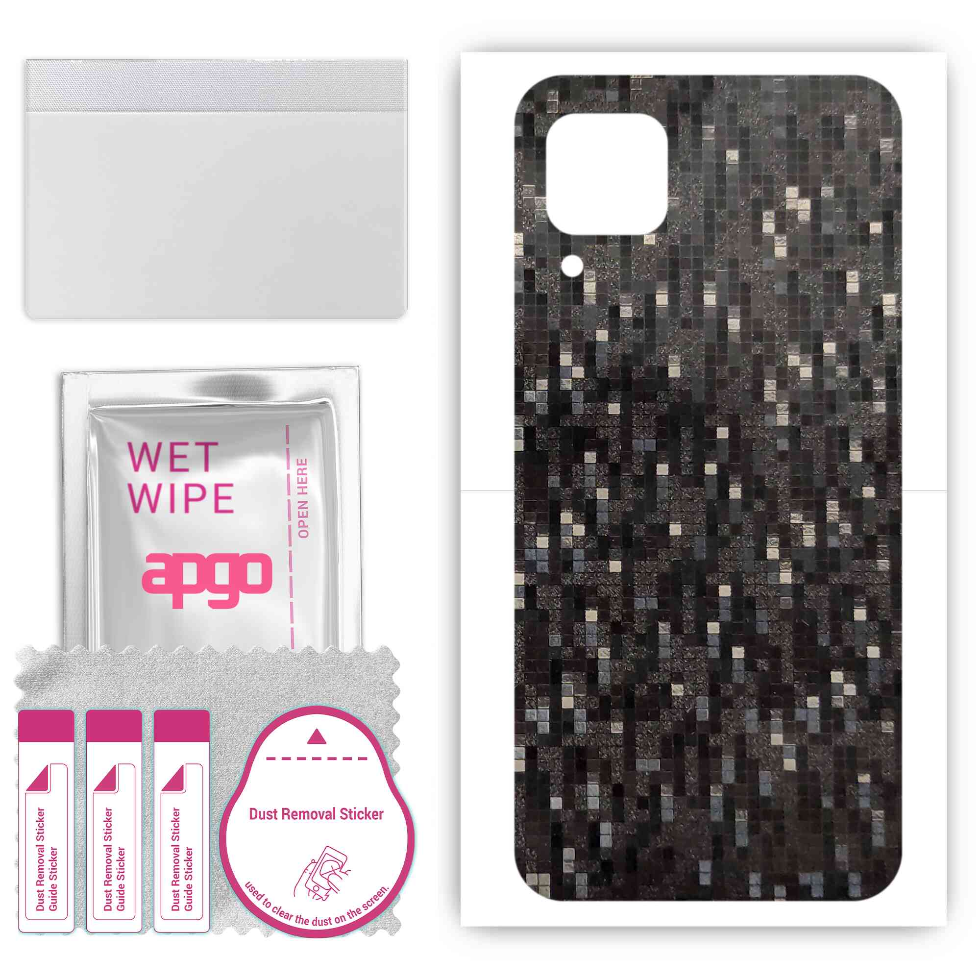apgo Protective Skin Sticker for the back compatible with Huawei nova 6 SE, Wrap Film, Foil, Vinyl - Pattern Carbon Black Pixel
apgo Protective Skin Sticker for the back compatible with Huawei nova 6 SE, Wrap Film, Foil, Vinyl - Pattern Carbon Black Pixel