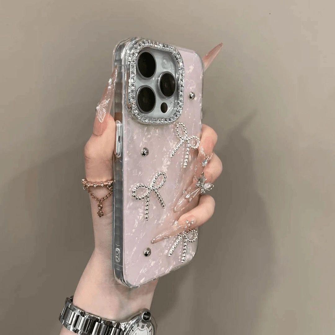 Stylish Silver Bead Bow Case for iPhone 16 Pro Max / 15 Pro iPhone 15 Pro Max
Stylish Silver Bead Bow Case for iPhone 16 Pro Max / 15 Pro iPhone 15 Pro Max