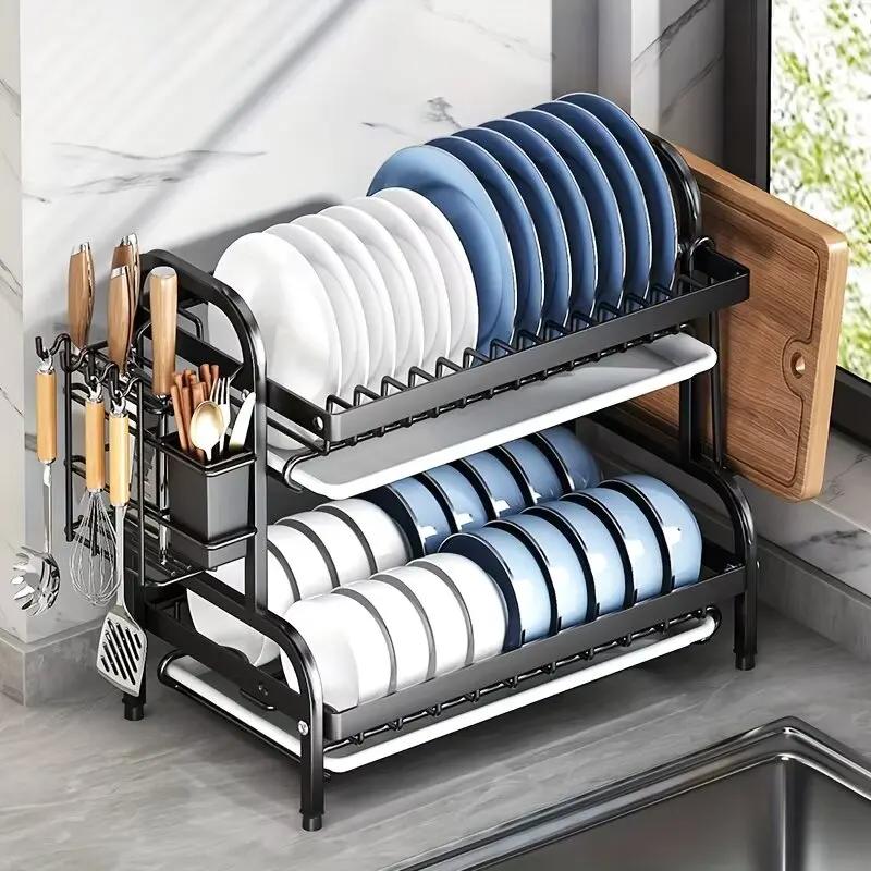 Dish Drying Rack 2-Tier Compact Kitchen Dish Rack Drainboard Set Large Rust-Proof Dish Drainer with Utensil Holder NEW 2025
Dish Drying Rack 2-Tier Compact Kitchen Dish Rack Drainboard Set Large Rust-Proof Dish Drainer with Utensil Holder NEW 2025