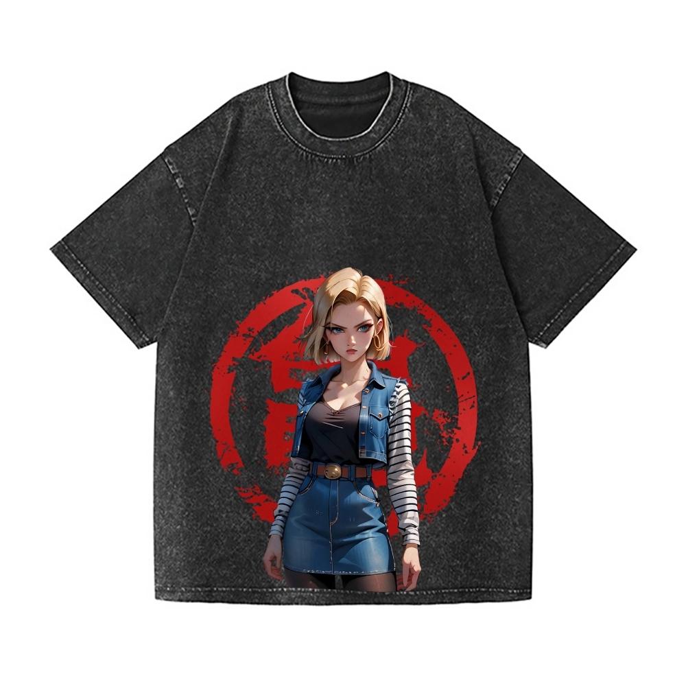 Dragon Ball Android 18 Vintage Wash Japanese Design T-Shirt High-quality Streetwear Is Suitable for Both Summer Men S
Dragon Ball Android 18 Vintage Wash Japanese Design T-Shirt High-quality Streetwear Is Suitable for Both Summer Men S