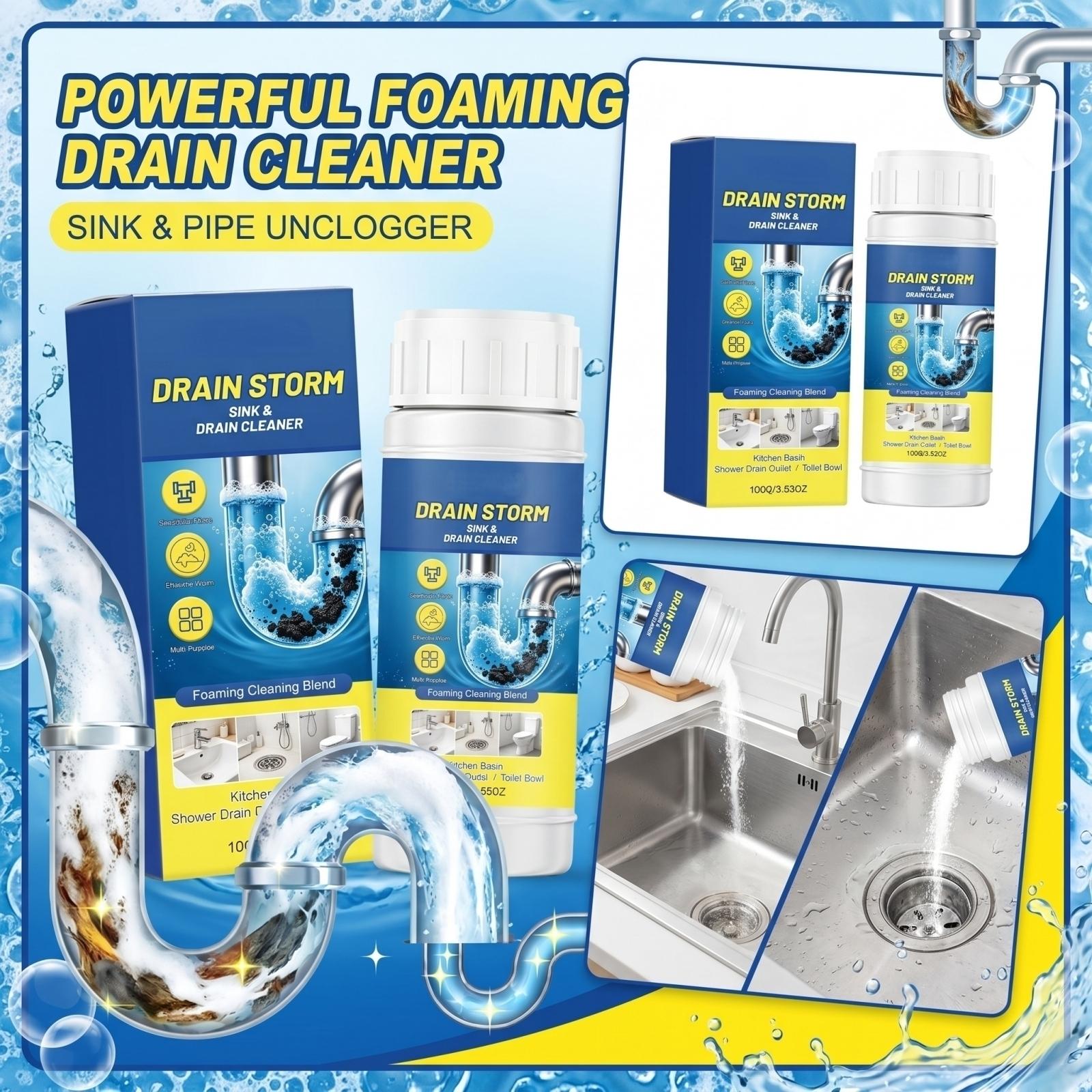 Drain Storm Sink and Drain Cleaner 100g Foaming Cleaning Blend for Kitchen Basin Shower Drain Outlet Toilet Bowl Pipe Maintenance One Size синий
Drain Storm Sink and Drain Cleaner 100g Foaming Cleaning Blend for Kitchen Basin Shower Drain Outlet Toilet Bowl Pipe Maintenance One Size синий