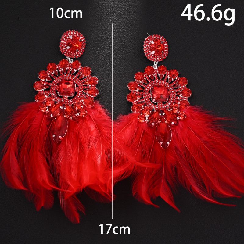 Red Flower Feather Earrings Personalized Exaggerated Diamond Earrings Performance Accessories Women s Earrings срібний
Red Flower Feather Earrings Personalized Exaggerated Diamond Earrings Performance Accessories Women s Earrings срібний