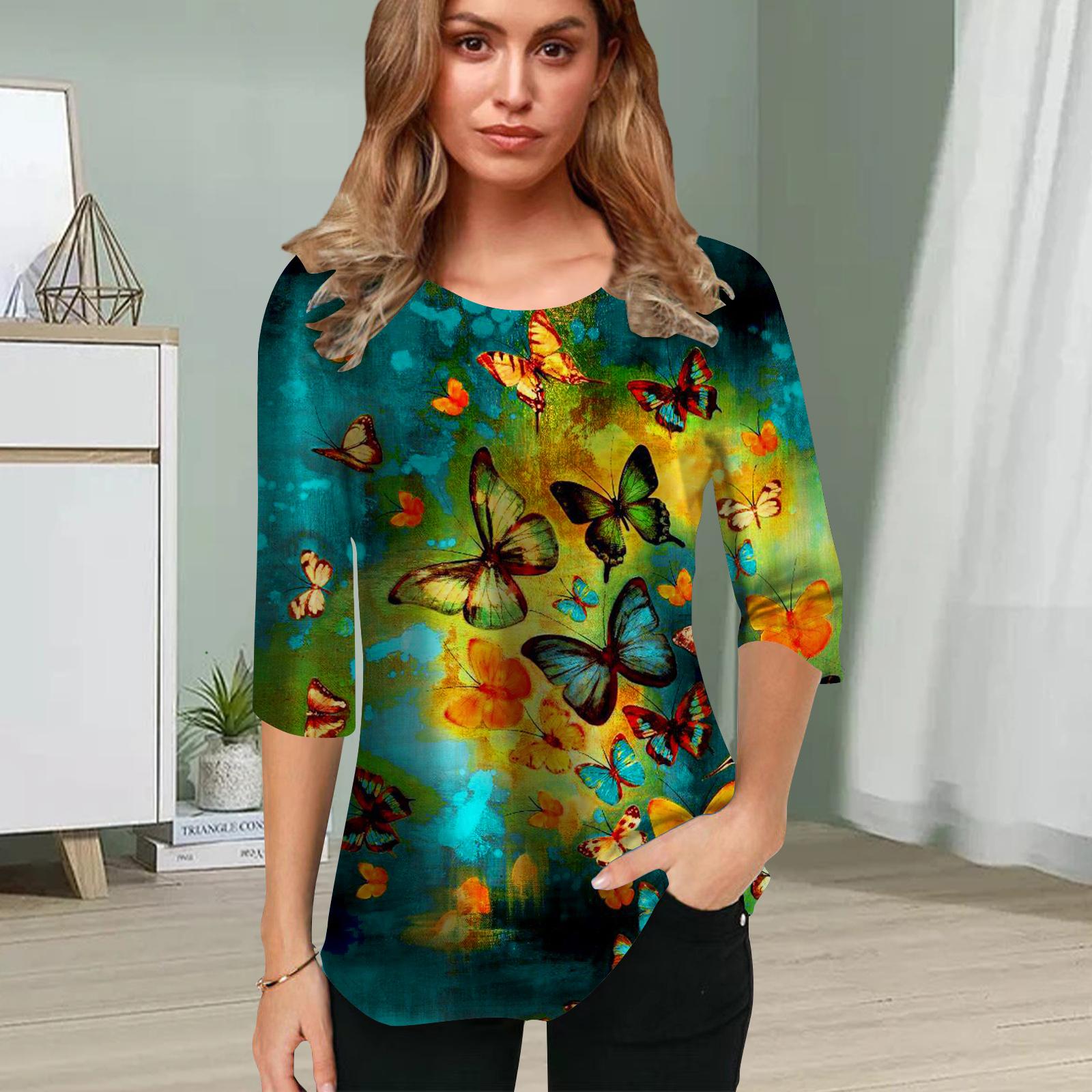 Женская блузка с принтом 3D-бабочки черного цвета, цветочные топы с коротким рукавом, летние повседневные топы, футболка с круглым вырезом и коротким рукавом 8XL
Женская блузка с принтом 3D-бабочки черного цвета, цветочные топы с коротким рукавом, летние повседневные топы, футболка с круглым вырезом и коротким рукавом 8XL