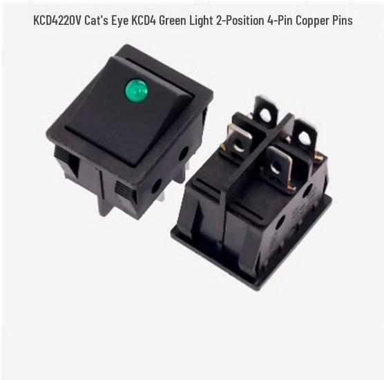 KCD4-201N 4-Pin 2-Position Copper Rocker Toggle Switch with Light
KCD4-201N 4-Pin 2-Position Copper Rocker Toggle Switch with Light