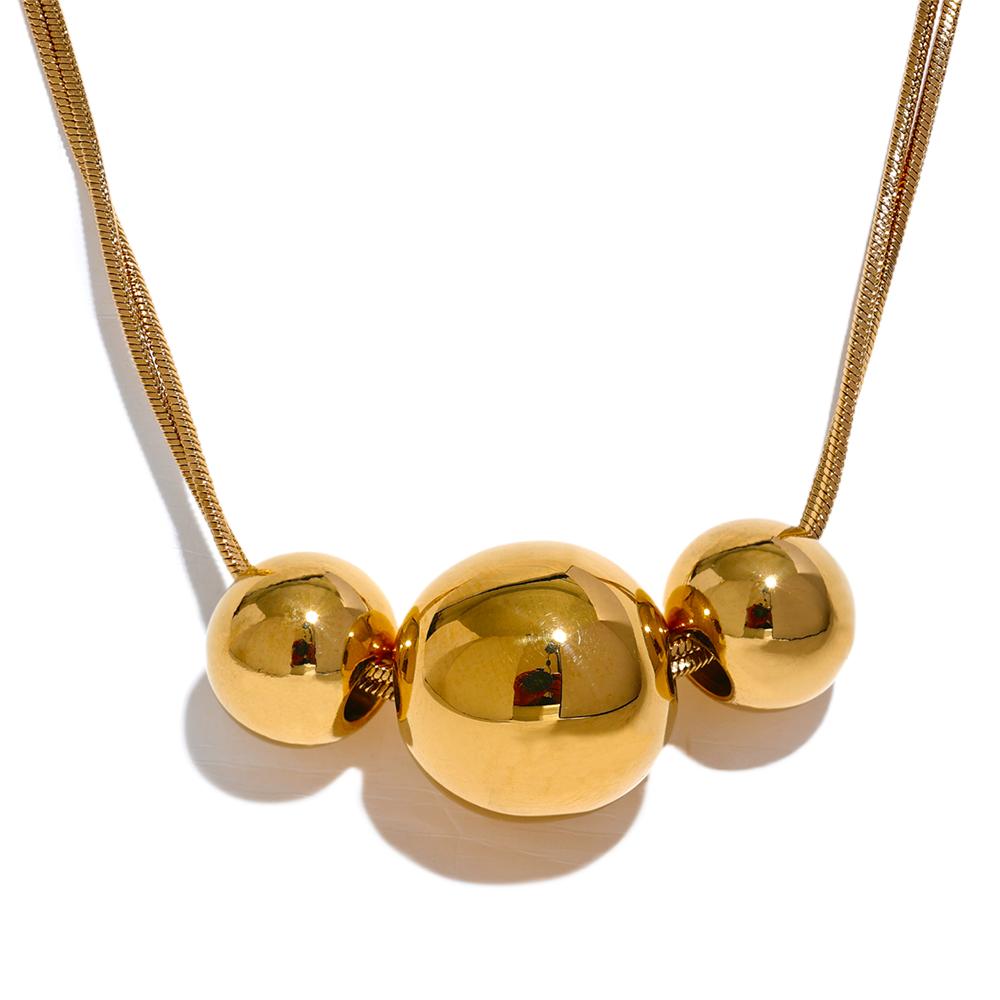 Yhpup 316l Stainless Steel Round Beads Chain Pendant Necklace 18K PVD Plated Metal Women Fashion Daily Trendy Jewelry Gift
Yhpup 316l Stainless Steel Round Beads Chain Pendant Necklace 18K PVD Plated Metal Women Fashion Daily Trendy Jewelry Gift