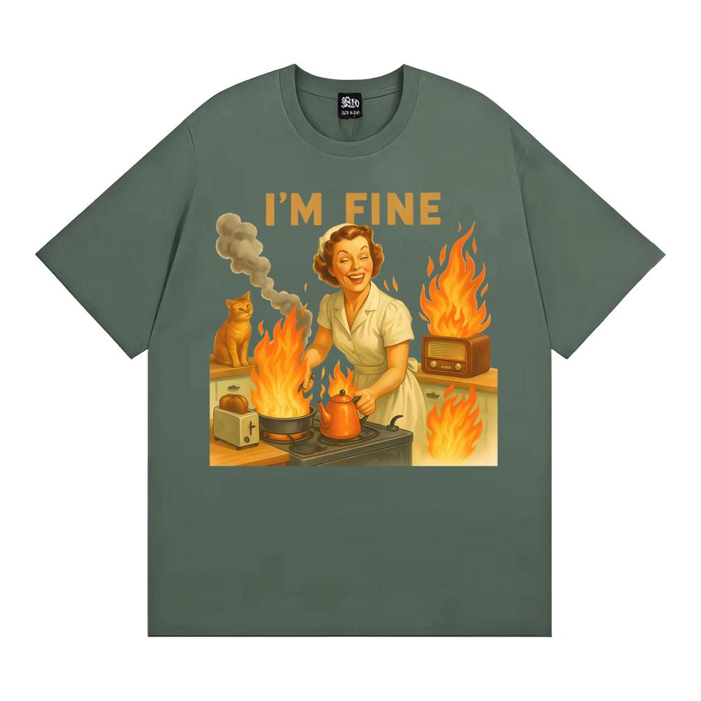 Im Fine Retro Funny Housewife Graphic Meme T Shirt Unisex Fashion Gothic High Street T Shirts Unisex 100 Cotton Oversized Tshirt 4XL
Im Fine Retro Funny Housewife Graphic Meme T Shirt Unisex Fashion Gothic High Street T Shirts Unisex 100 Cotton Oversized Tshirt 4XL