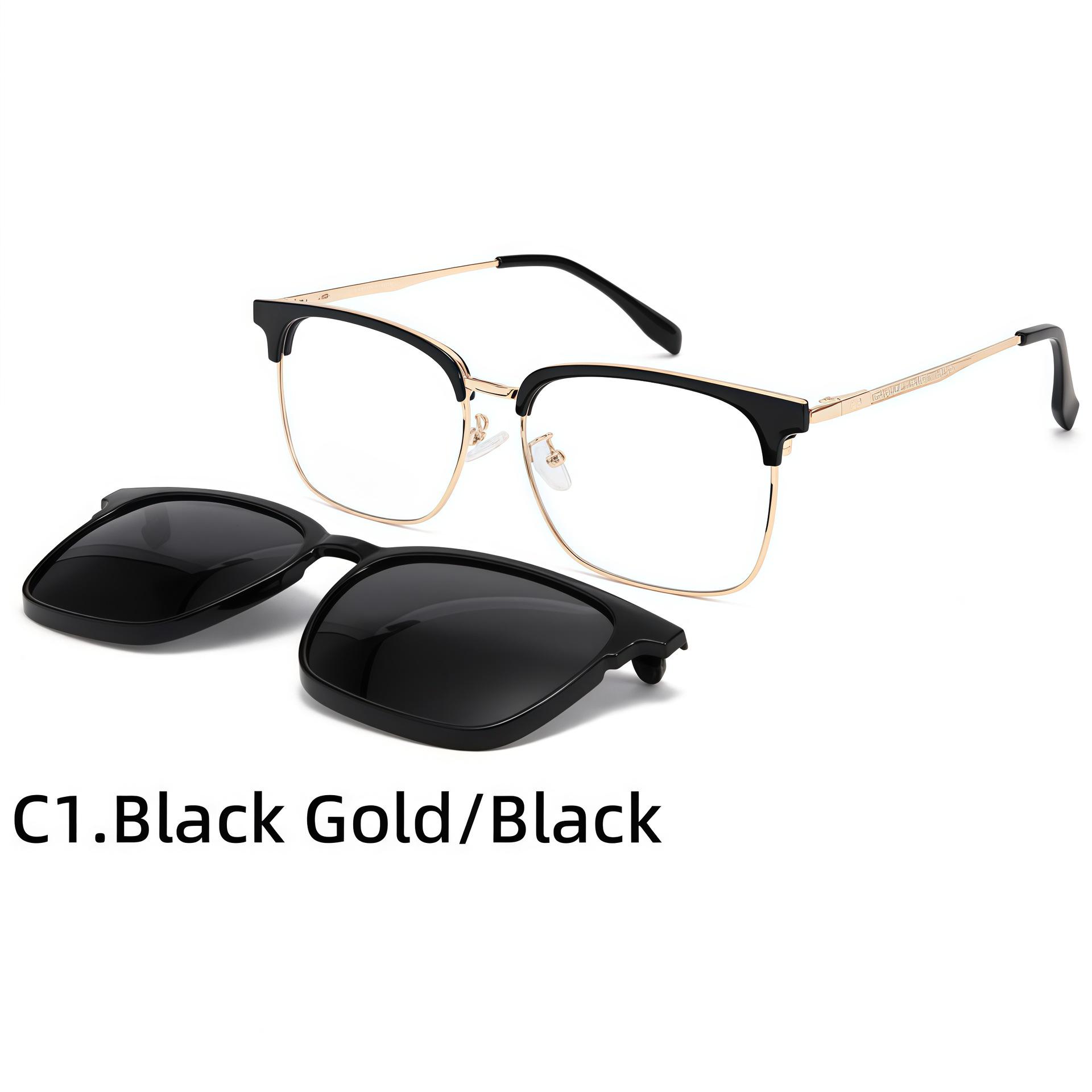 8326 Magnetic Metal Frame Polarized Clip-on Flip-up Sunglasses Set
8326 Magnetic Metal Frame Polarized Clip-on Flip-up Sunglasses Set