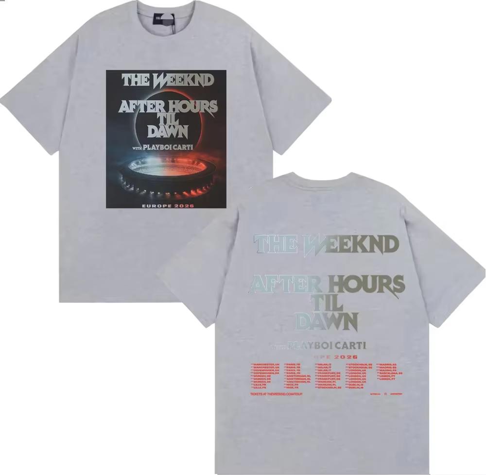 The Weeknd After Hours Til Dawn with Playboi Carti Europe 2026 Dates T Shirts Unisex Women Casual pure Cotton Short Sleeve Tshirts 4XL
The Weeknd After Hours Til Dawn with Playboi Carti Europe 2026 Dates T Shirts Unisex Women Casual pure Cotton Short Sleeve Tshirts 4XL