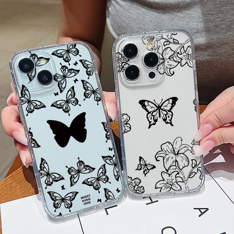 Модный черный прозрачный чехол с принтом бабочек для iPhone 15 14 13 Pro Max 12 11 Pro XR XS 8 7, мягкий защитный чехол из ТПУ для линз, ударопрочный тонкий чехол для телефона iPhone 15
Модный черный прозрачный чехол с принтом бабочек для iPhone 15 14 13 Pro Max 12 11 Pro XR XS 8 7, мягкий защитный чехол из ТПУ для линз, ударопрочный тонкий чехол для телефона iPhone 15