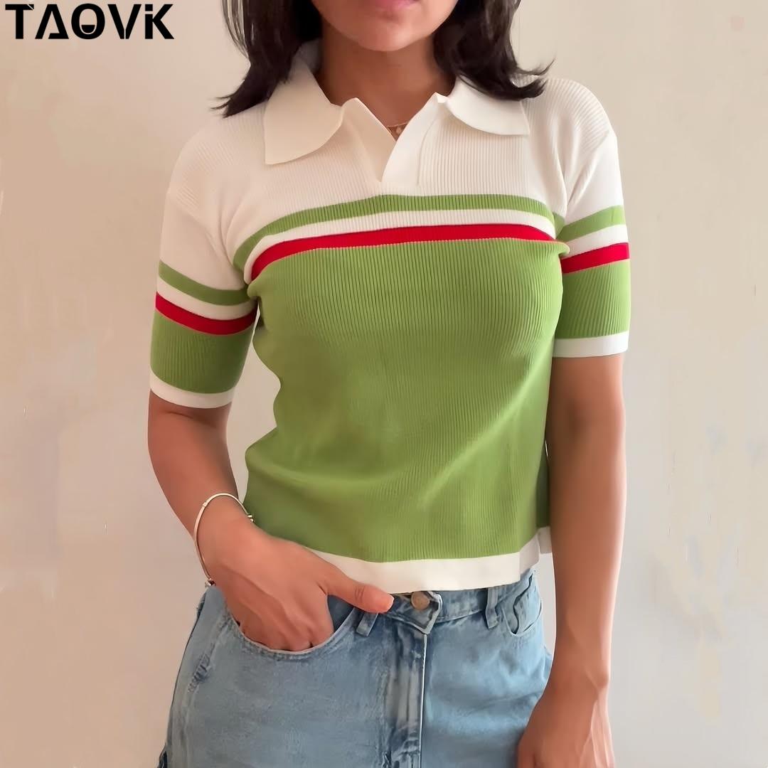 TAOVK Винтажные полосатые трикотажные топы Летняя футболка с коротким рукавом Женская футболка-поло с коротким рукавом Свитера Пуловер Шик One Size зелёный
TAOVK Винтажные полосатые трикотажные топы Летняя футболка с коротким рукавом Женская футболка-поло с коротким рукавом Свитера Пуловер Шик One Size зелёный