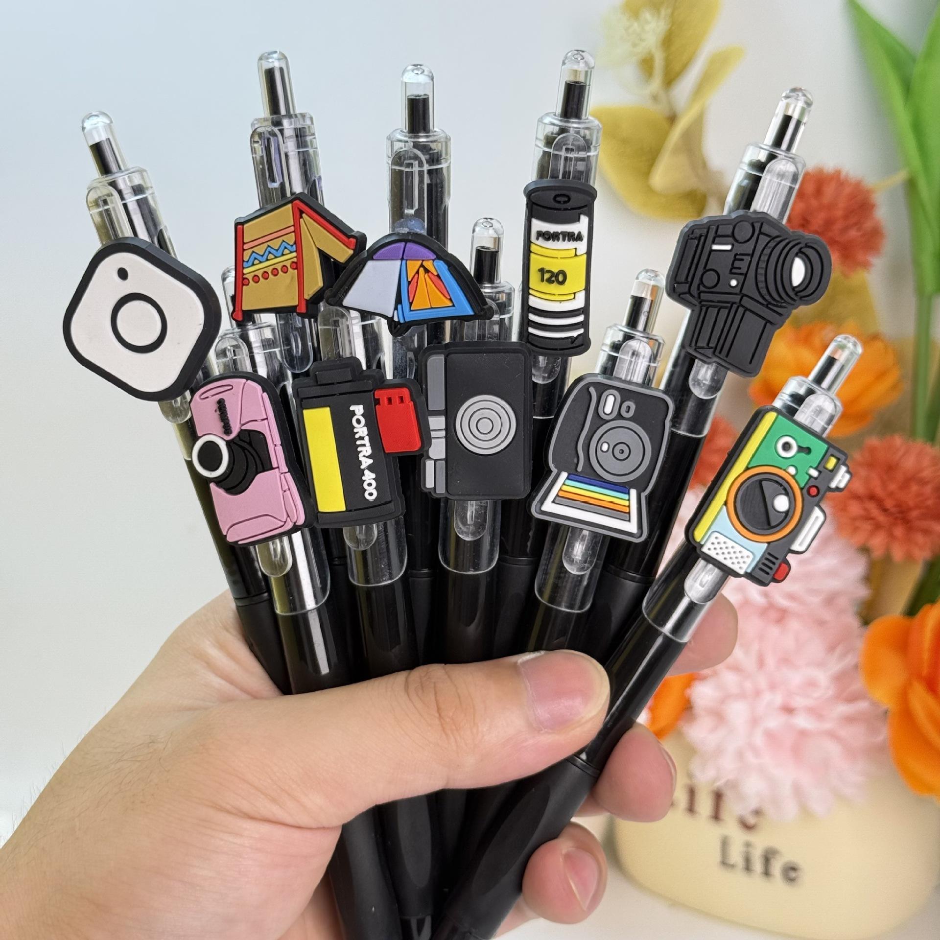 10Pcs Camera Patch-Themed Retractable Ballpoint Pens - Black Soft Grip Pens with Random Camera Designs, Fine Point, Ideal for Students and Office Use, Random style 10Pcs
10Pcs Camera Patch-Themed Retractable Ballpoint Pens - Black Soft Grip Pens with Random Camera Designs, Fine Point, Ideal for Students and Office Use, Random style 10Pcs