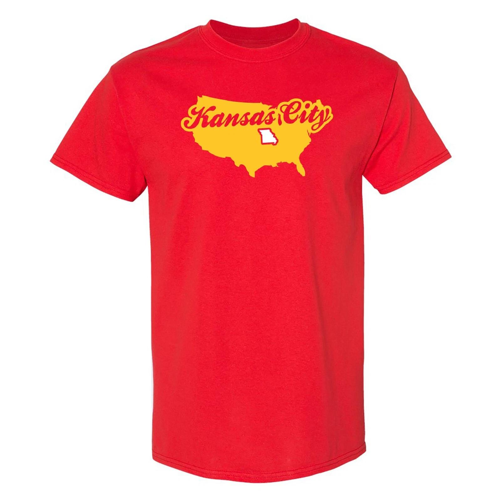 Kansas City USA Script - Football Team Colors Sports T-Shirt - Red 3XL
Kansas City USA Script - Football Team Colors Sports T-Shirt - Red 3XL