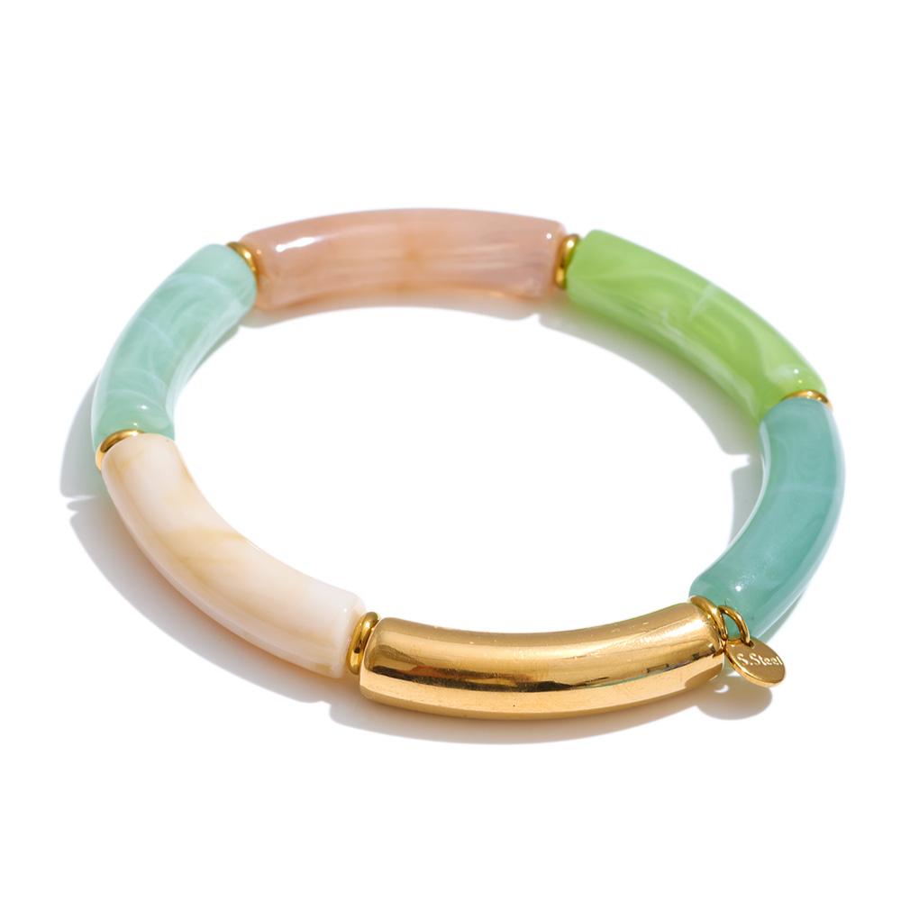 Yhpup 2026 Resin Acrylic Tubular Candy Multicolored Bracelet Bangle Stainless Steel Spring Summer Handmade Fashion Wrist Jewelry
Yhpup 2026 Resin Acrylic Tubular Candy Multicolored Bracelet Bangle Stainless Steel Spring Summer Handmade Fashion Wrist Jewelry