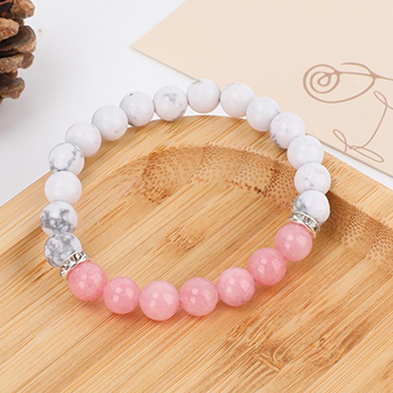Handmade Pink Crystal & White Turquoise Beaded Bracelet for Women and Children - Jewelry Gift
Handmade Pink Crystal & White Turquoise Beaded Bracelet for Women and Children - Jewelry Gift