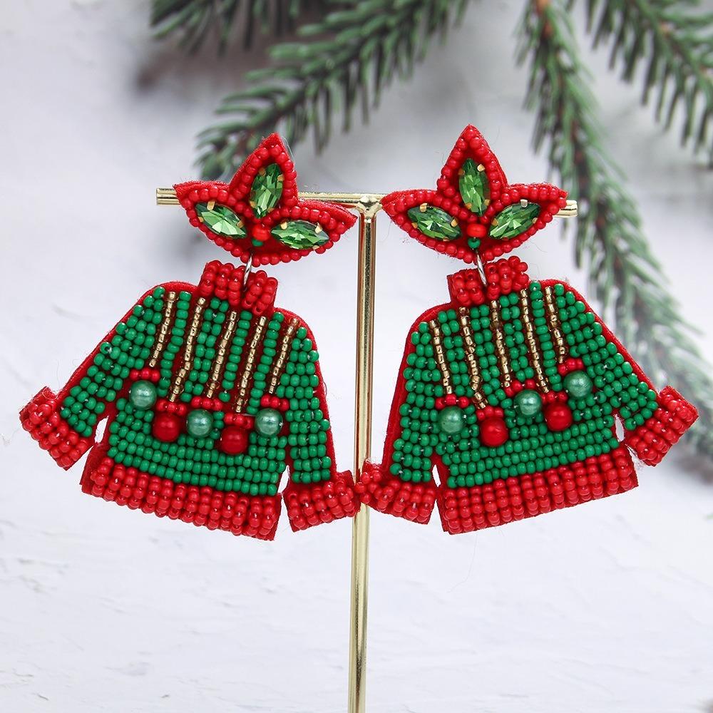 Sweater Merry Christmas Earrings Snowflake Boots Ear Stud Cute Handmade Beaded Ear Drop New Year
Sweater Merry Christmas Earrings Snowflake Boots Ear Stud Cute Handmade Beaded Ear Drop New Year