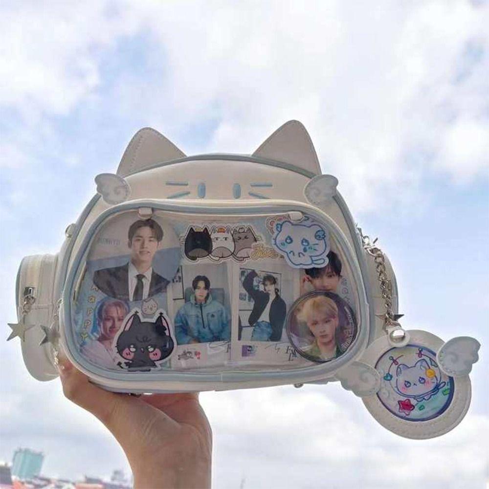 Сумка на молнии Прозрачный карман PU Модные рюкзаки Креативный Kawaii Cat Itabag Женщины серебряный
Сумка на молнии Прозрачный карман PU Модные рюкзаки Креативный Kawaii Cat Itabag Женщины серебряный