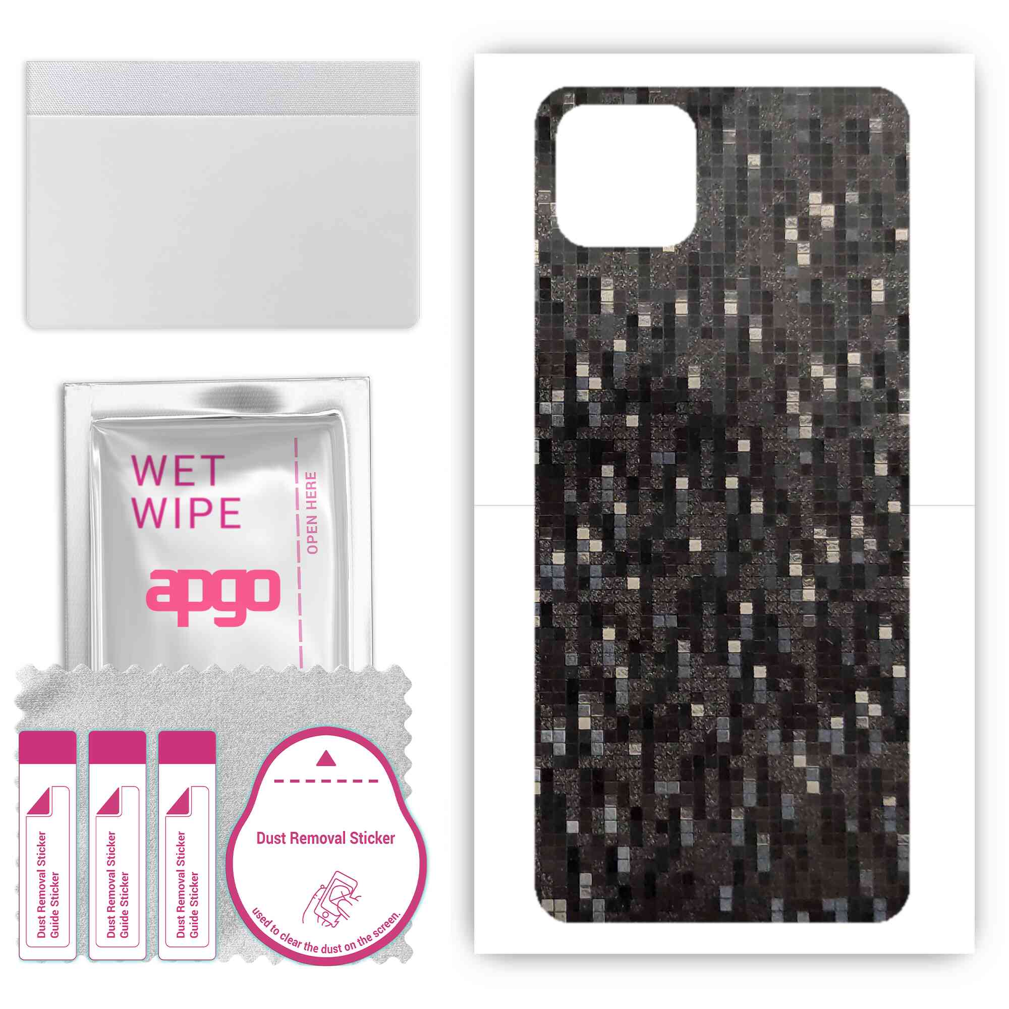 apgo Protective Skin Sticker for the back compatible with Oppo A72, Wrap Film, Foil, Vinyl - Pattern Carbon Black Pixel
apgo Protective Skin Sticker for the back compatible with Oppo A72, Wrap Film, Foil, Vinyl - Pattern Carbon Black Pixel