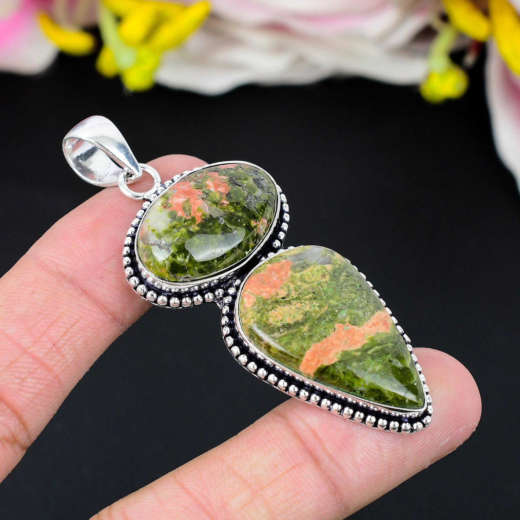 Unakite Gemstone Handmade 925 Sterling Silver Jewelry Pendant 2.76 KG-276
Unakite Gemstone Handmade 925 Sterling Silver Jewelry Pendant 2.76 KG-276