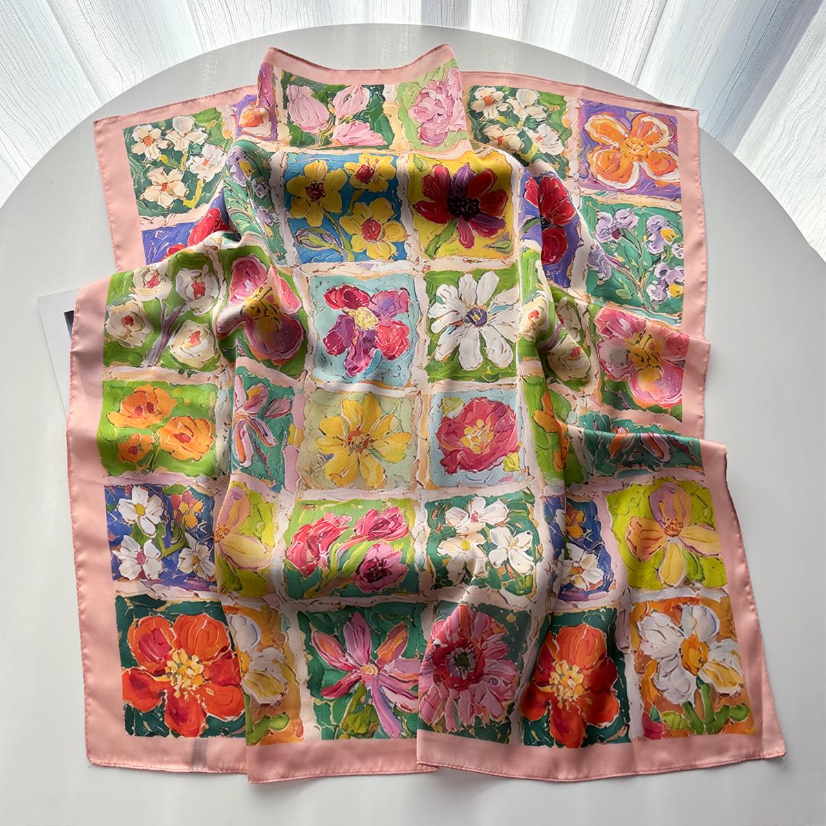 Luxury Floral Square Scarf For Women Elegant Ladies Hijab Neckerchief Shawl Solid Soft Stain Imitation Silk Scarves For Travel
Luxury Floral Square Scarf For Women Elegant Ladies Hijab Neckerchief Shawl Solid Soft Stain Imitation Silk Scarves For Travel