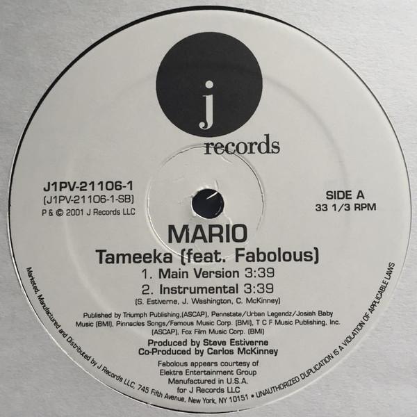 12inch Record MARIO, FABOLOUS - Tameeka J1PV211061 J Records 2001 US Rap & Hip-Hop/R&B Used
12inch Record MARIO, FABOLOUS - Tameeka J1PV211061 J Records 2001 US Rap & Hip-Hop/R&B Used