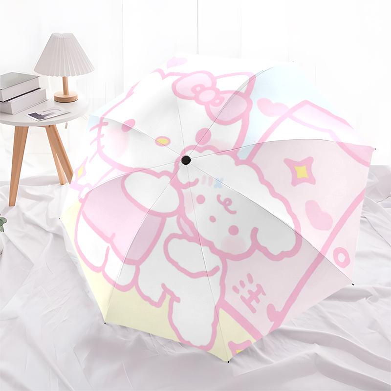1pc Hello Kitty & Little White Dog Automatic Opening/Closing Umbrella - Portable Three-Fold Design, 8-Bone Iron Frame Outdoor Umbrella, Perfect Gift f
1pc Hello Kitty & Little White Dog Automatic Opening/Closing Umbrella - Portable Three-Fold Design, 8-Bone Iron Frame Outdoor Umbrella, Perfect Gift f