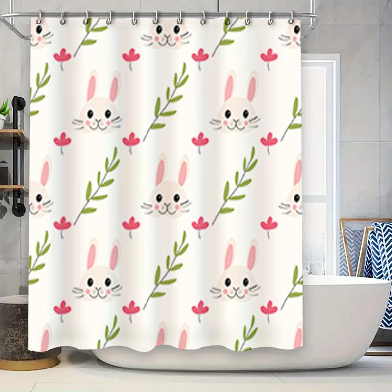 Cute Bunny Rabbit Floral Shower Curtain For Bathroom Decor White, Red Pink Green Color Pattern Wall Hanging Decoration Home Acce W60H190(CM)-1 Pcs
Cute Bunny Rabbit Floral Shower Curtain For Bathroom Decor White, Red Pink Green Color Pattern Wall Hanging Decoration Home Acce W60H190(CM)-1 Pcs
